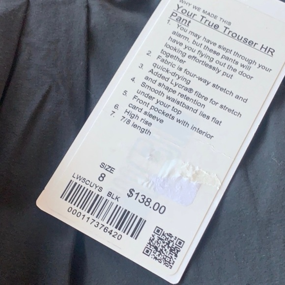 Lululemon Your True Trouser Black crop - Picture 7 of 8